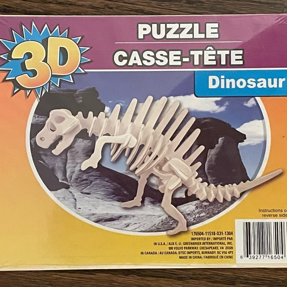 Spinosaurus Wood Dinosaur Puzzle * New